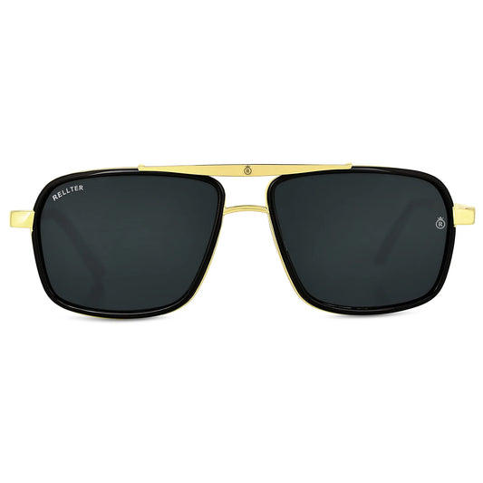 Rellter Square4413 Golden black Sunglasses