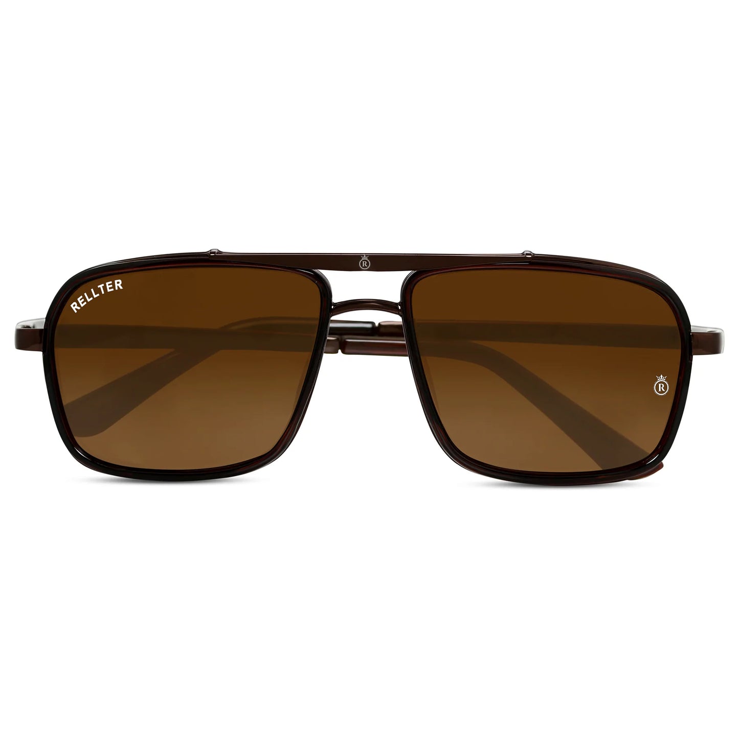 Rellter Square4413 brown dc Sunglasses