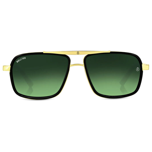 Rellter Square4413 GoldenGreen dc Sunglasses