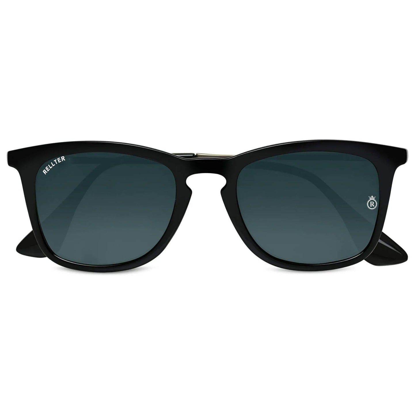 Rellter Square W-2424 Black to Black  Sunglasses