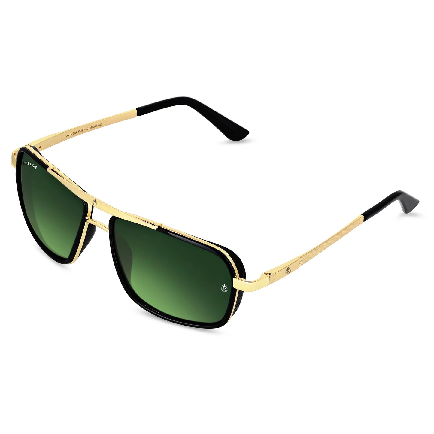 Rellter Square4413 GoldenGreen dc Sunglasses