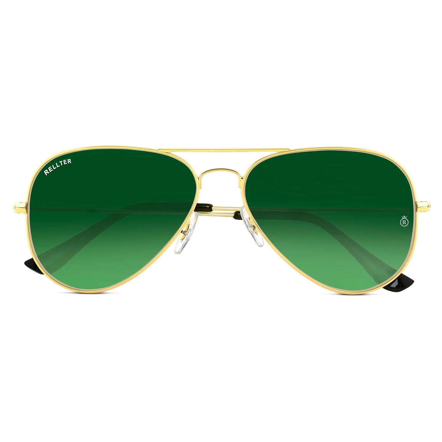 Rellter ROUND 3030 Gold Green Sunglasses