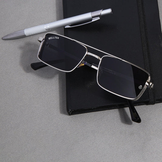 Rellter Square Sq-555 Silver to Black Sunglasses