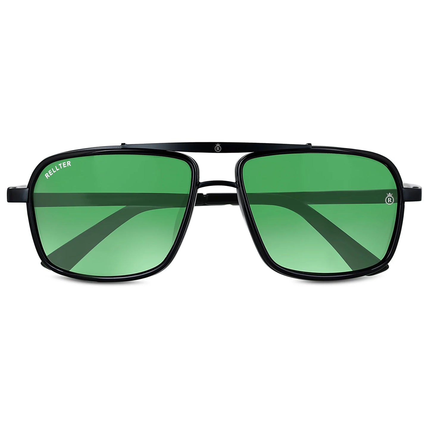 Rellter Square4413 Black to Green Sunglasses