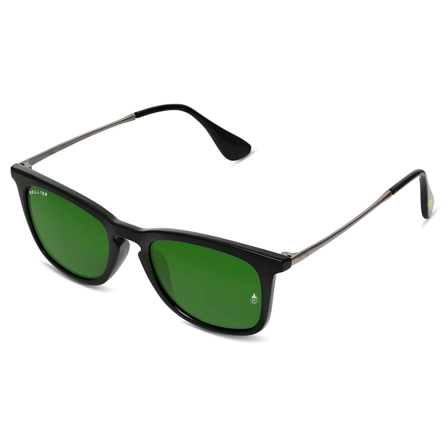 Rellter Square W-2424 Black to Green  Sunglasses