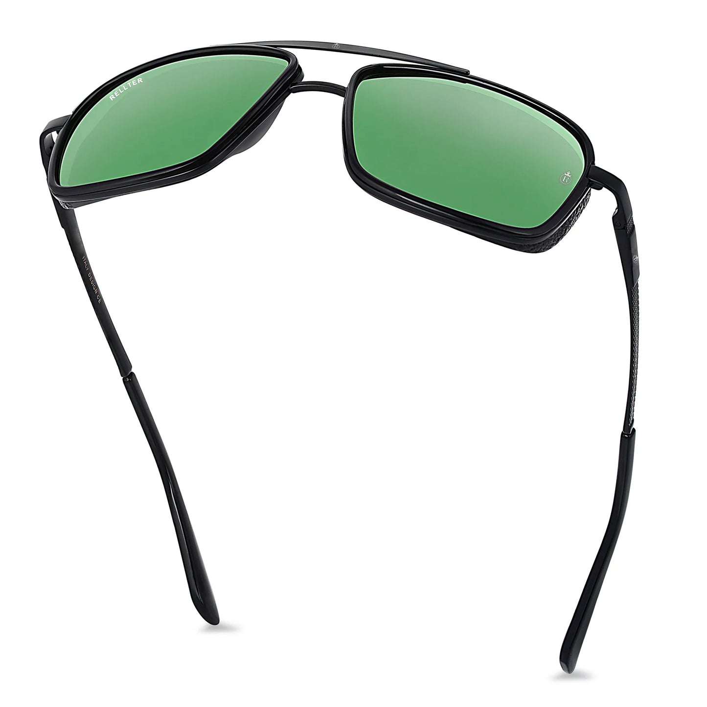 Rellter Square4413 Black to Green Sunglasses