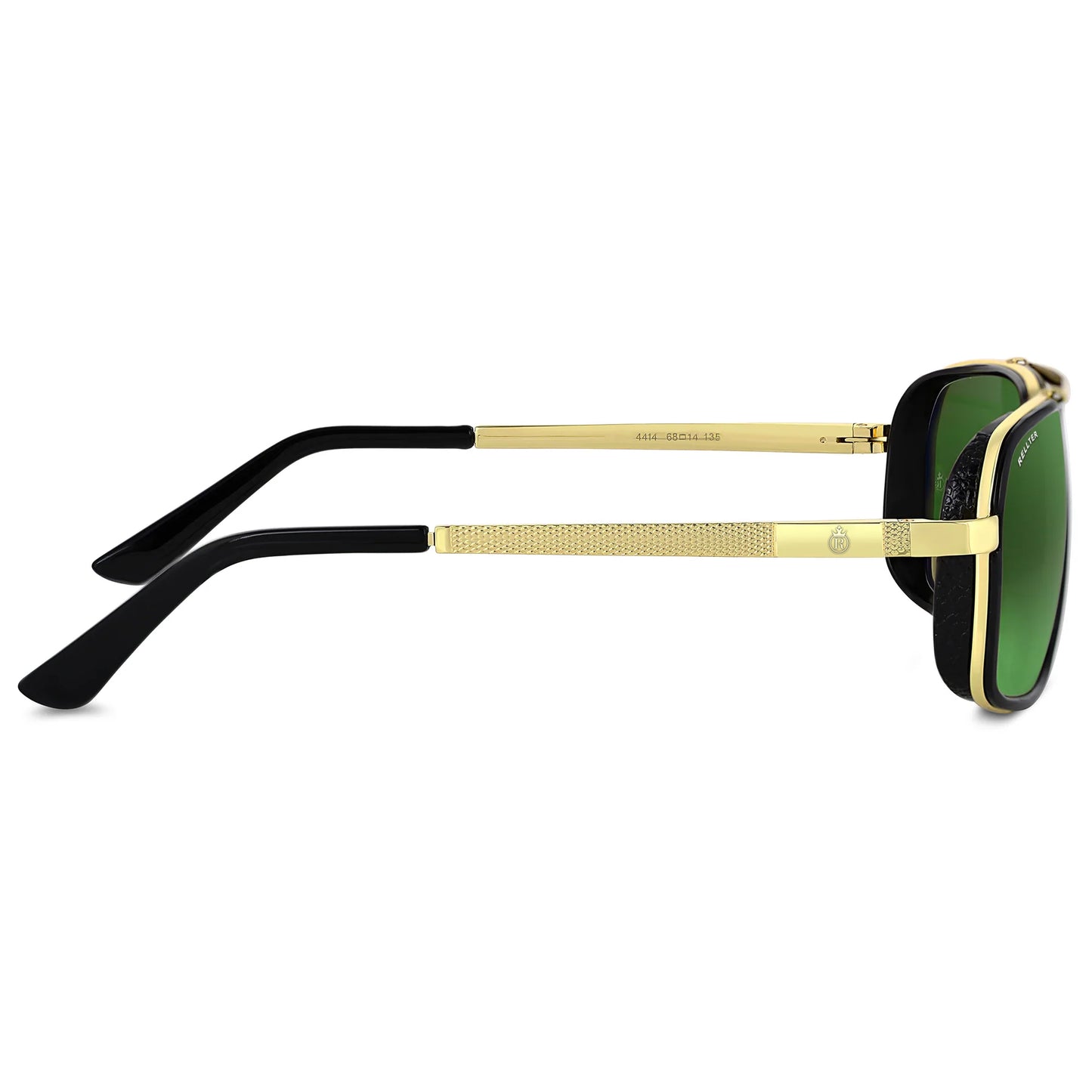 Rellter Square4413 Gold Green Sunglasses