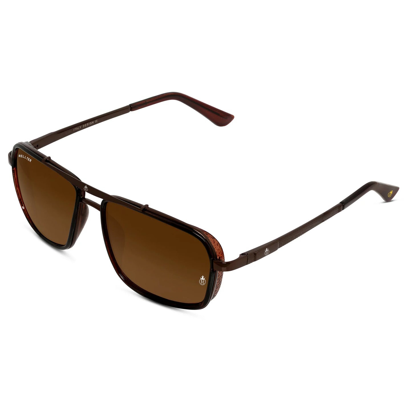 Rellter Square4413 brown dc Sunglasses