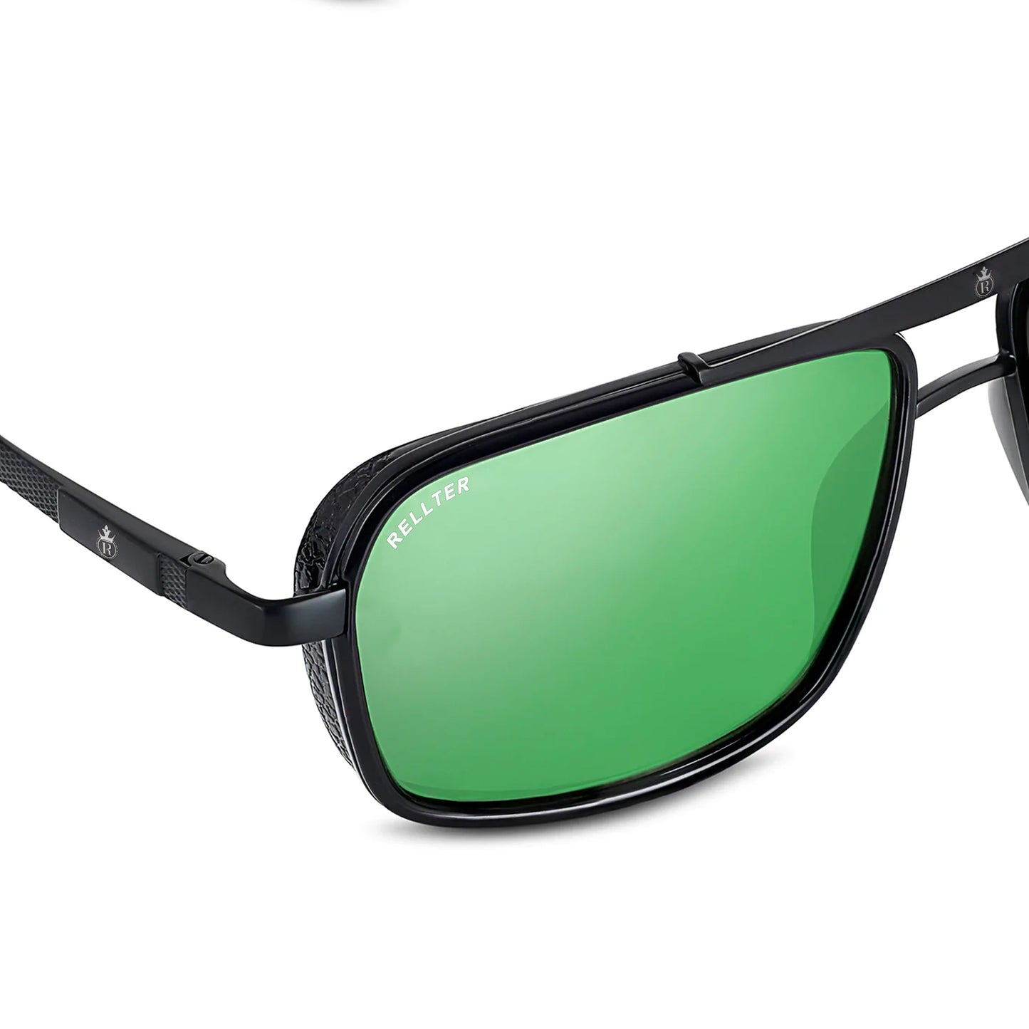 Rellter Square4413 Black to Green Sunglasses