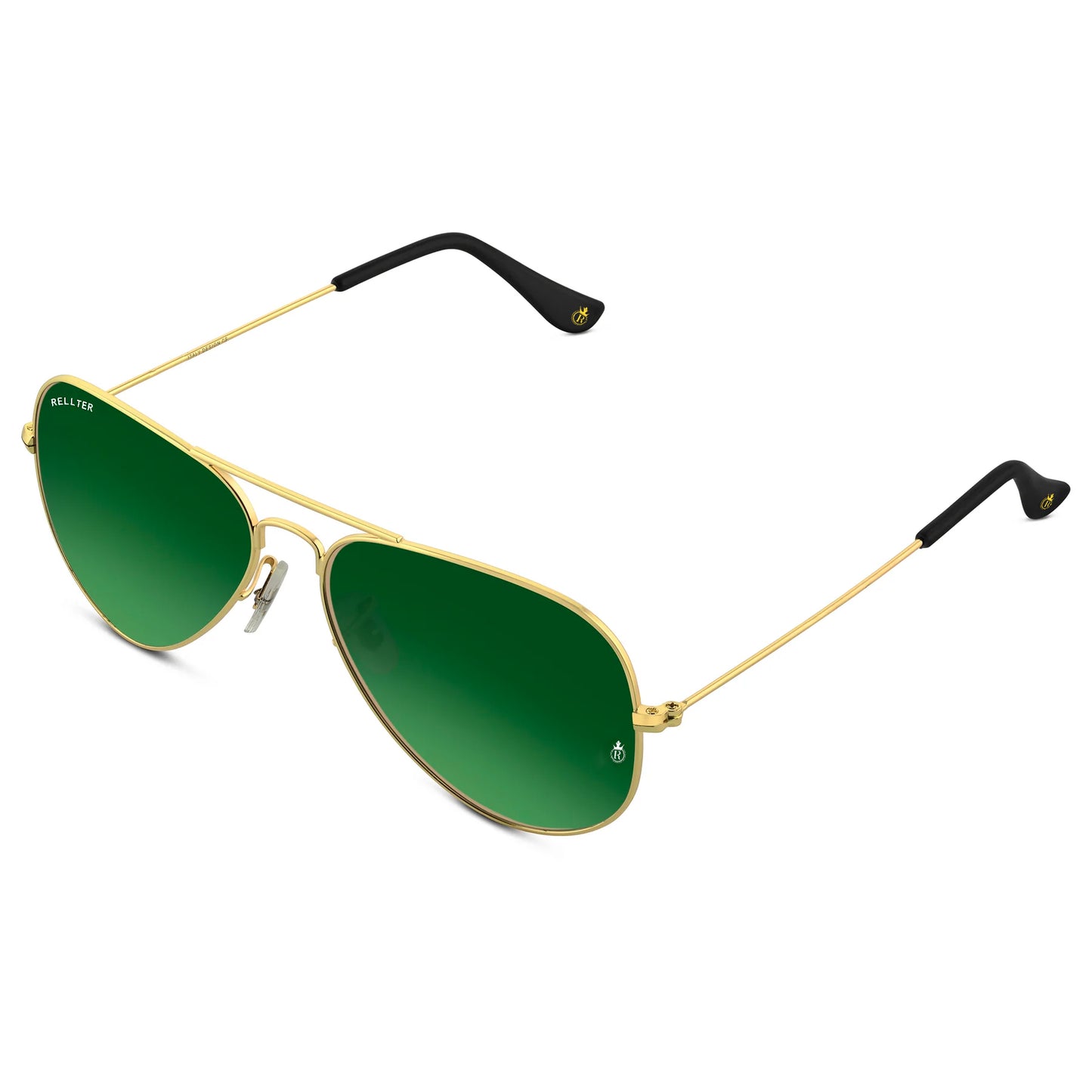 Rellter ROUND 3030 Gold Green Sunglasses