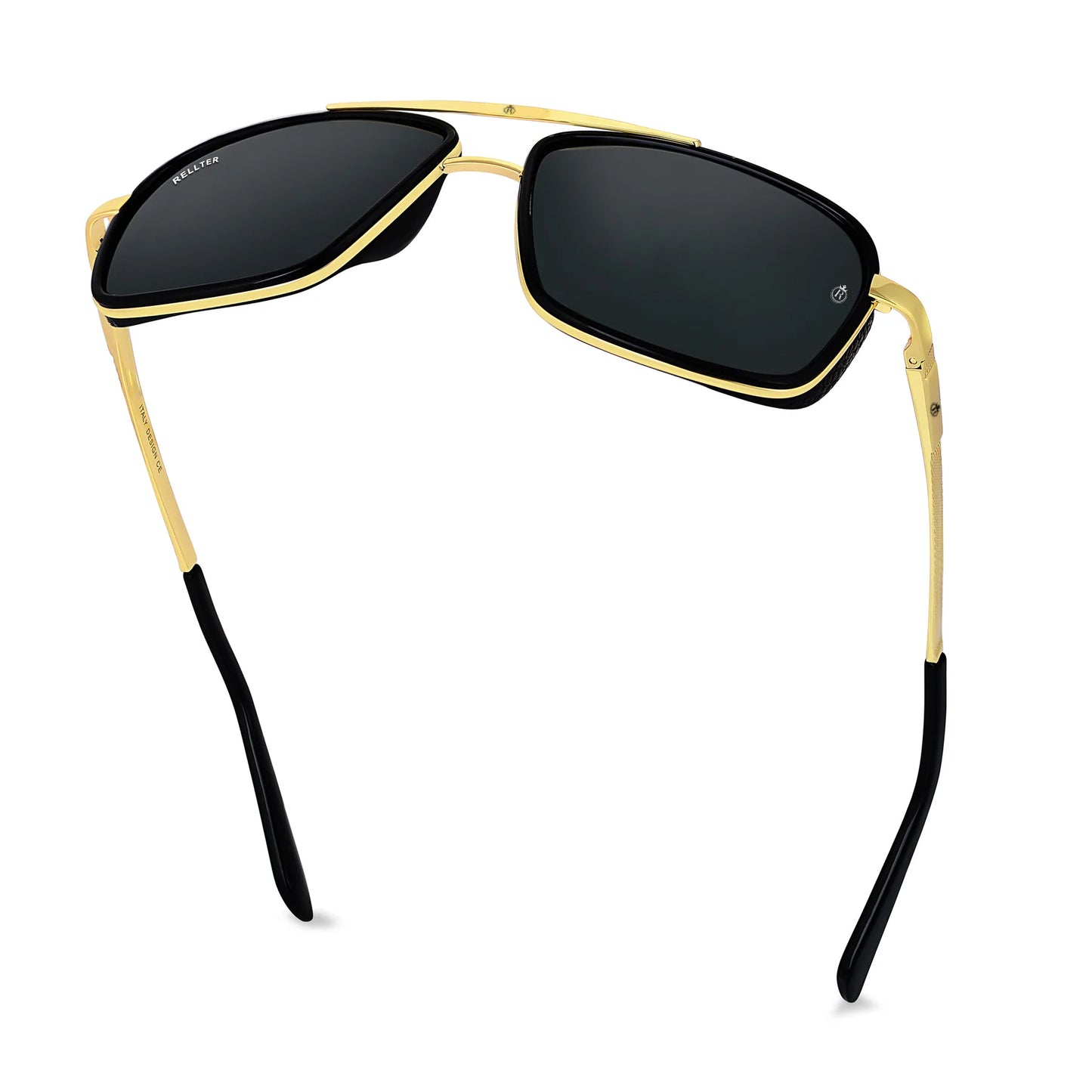 Rellter Square4413 Golden black Sunglasses