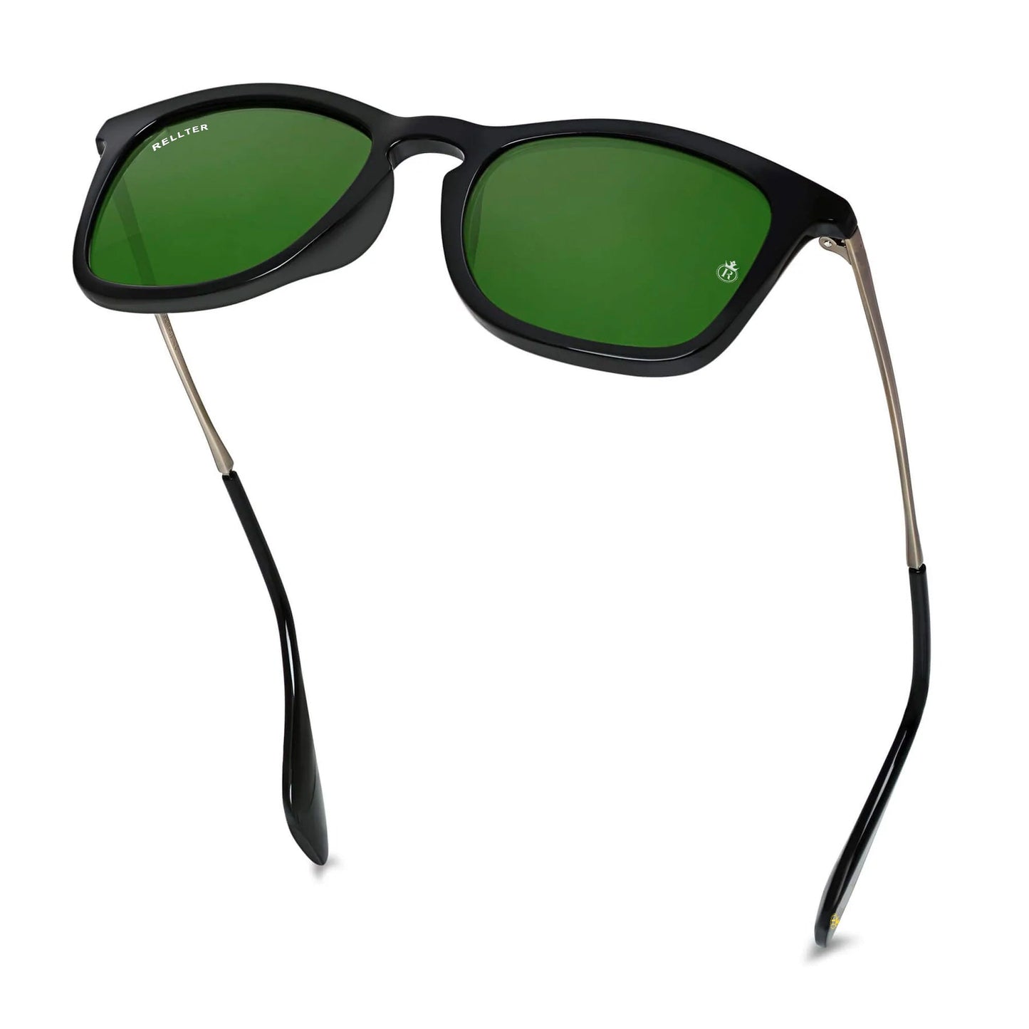 Rellter Square W-2424 Black to Green  Sunglasses