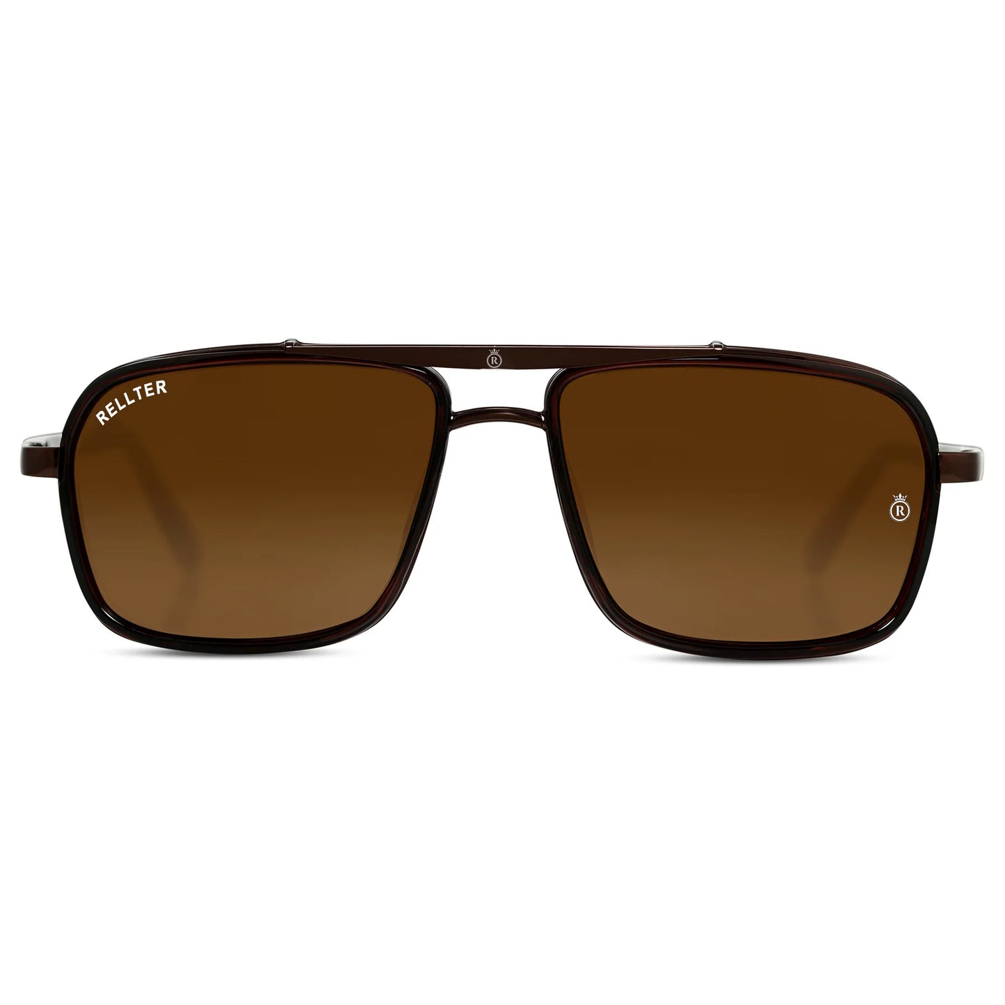 Rellter Square4413 brown dc Sunglasses