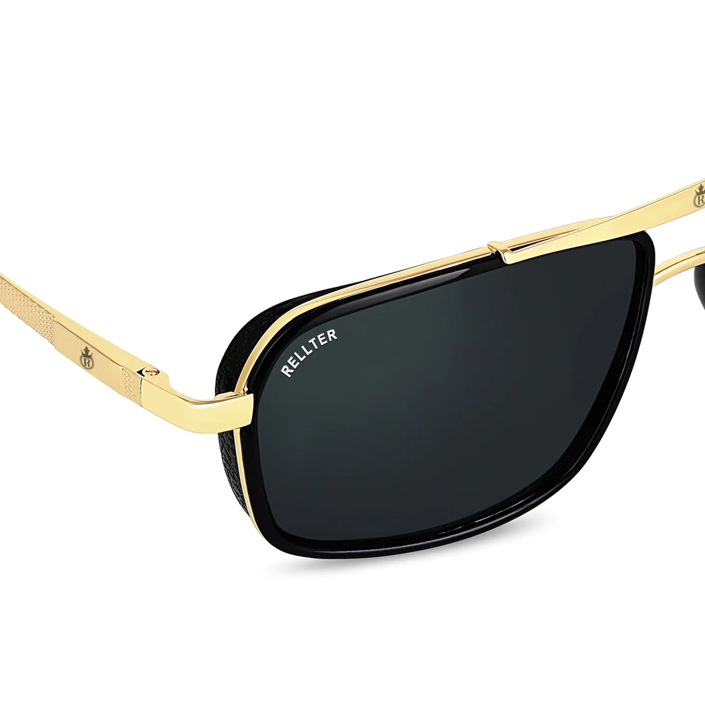 Rellter Square4413 Golden black Sunglasses