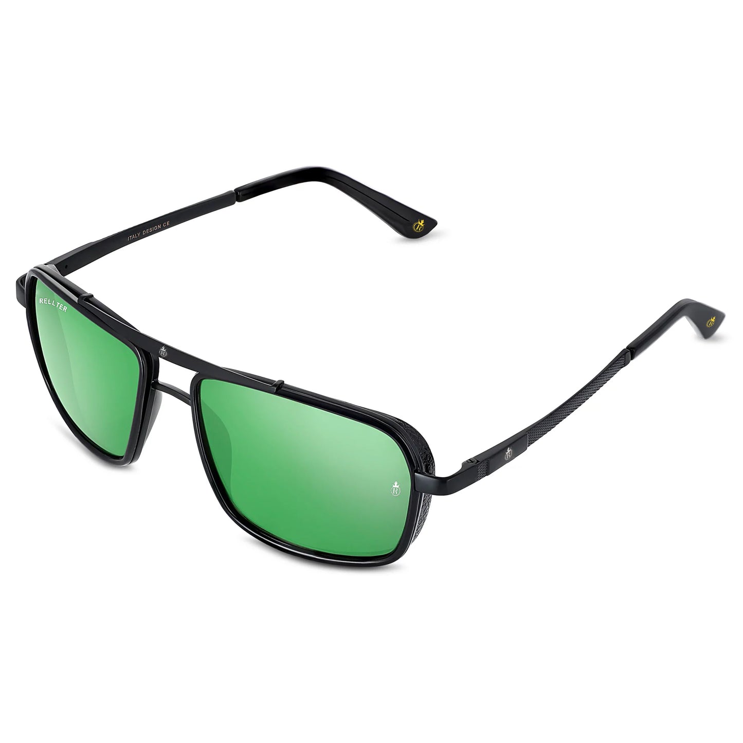 Rellter Square4413 Black to Green Sunglasses