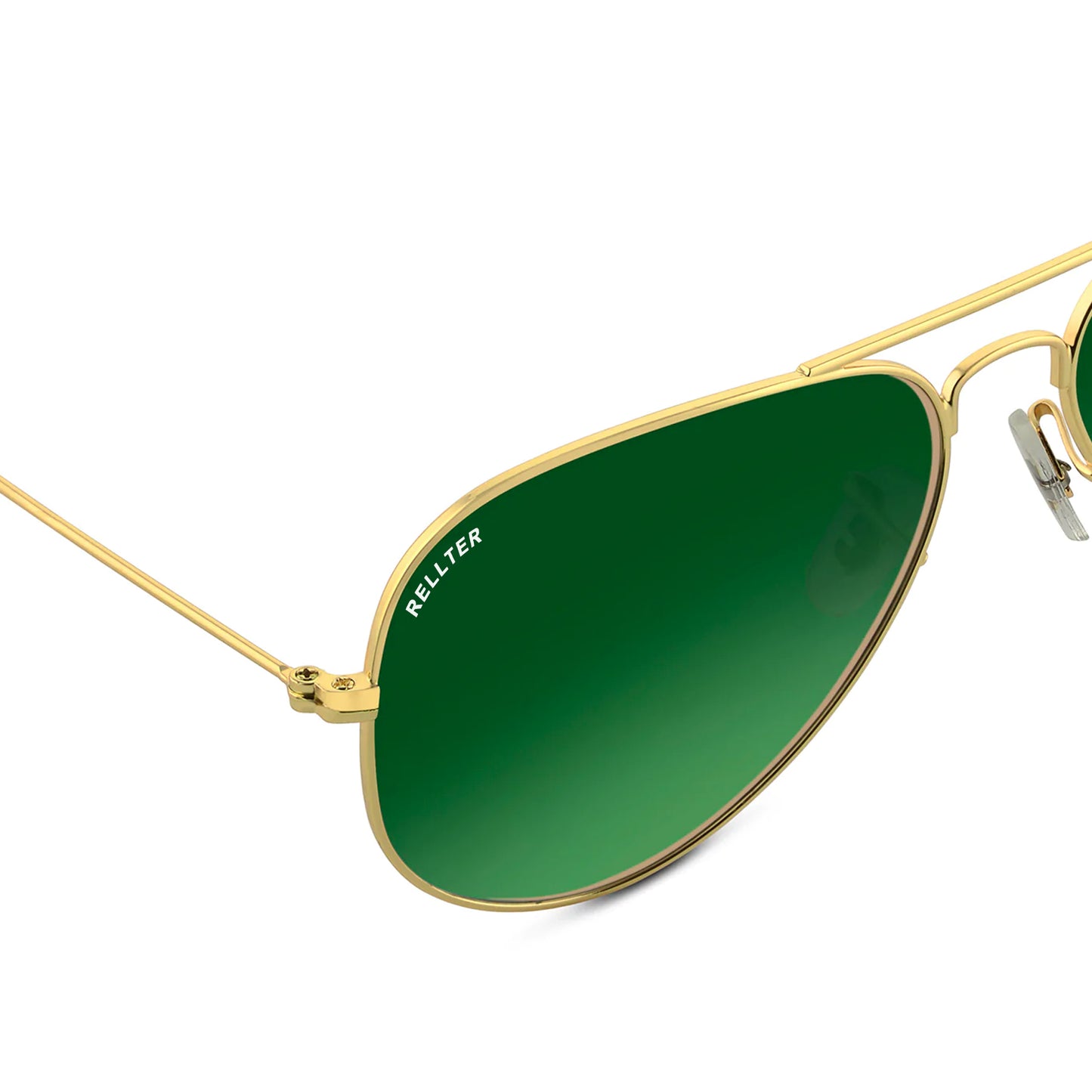 Rellter ROUND 3030 Gold Green Sunglasses