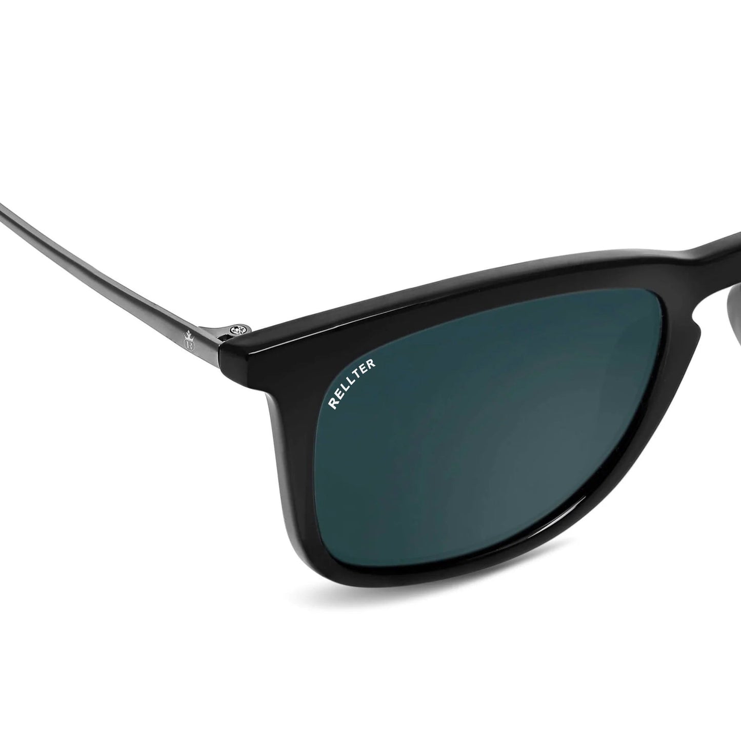 Rellter Square W-2424 Black to Black  Sunglasses