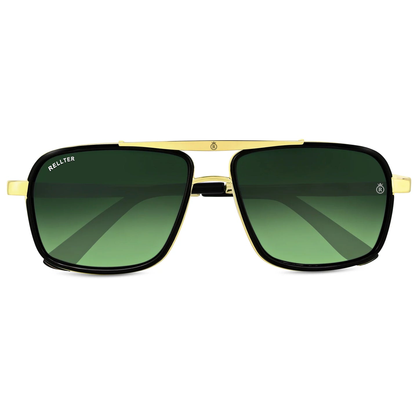 Rellter Square4413 GoldenGreen dc Sunglasses