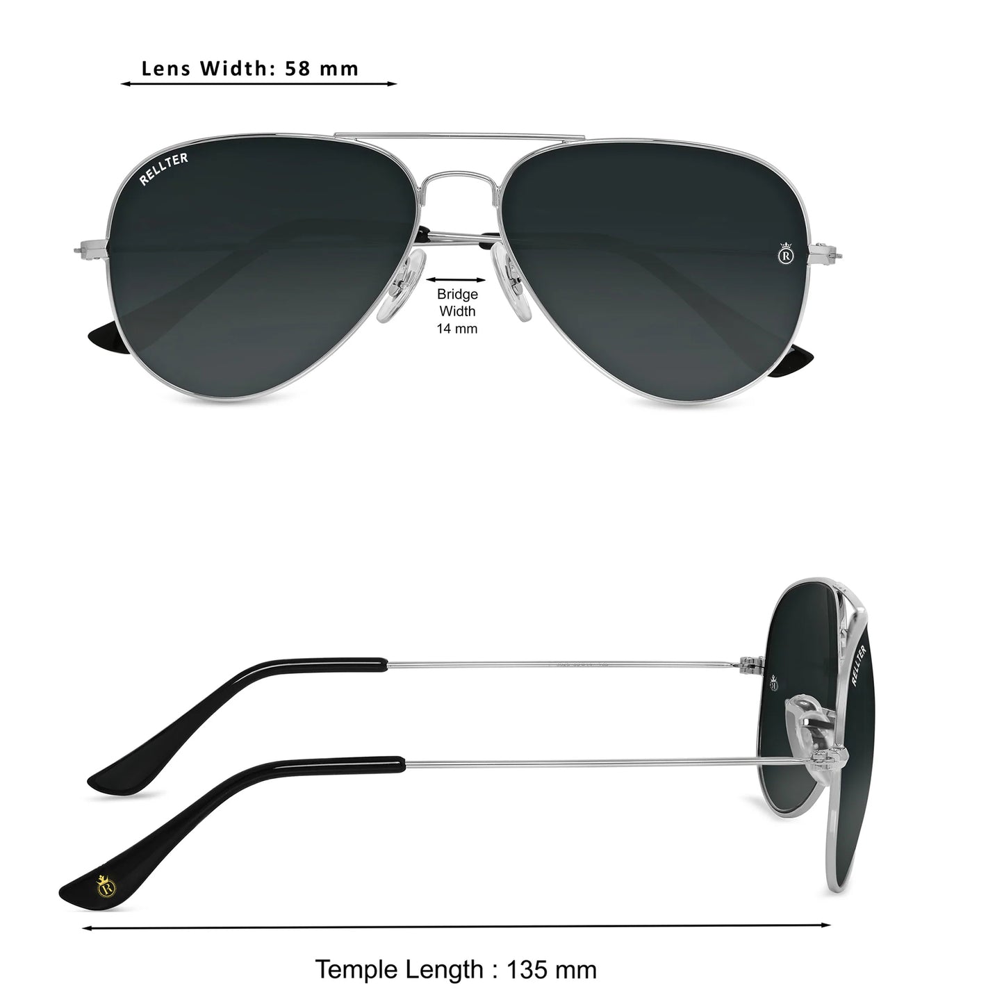 Rellter SILVER BLACK Sunglasses