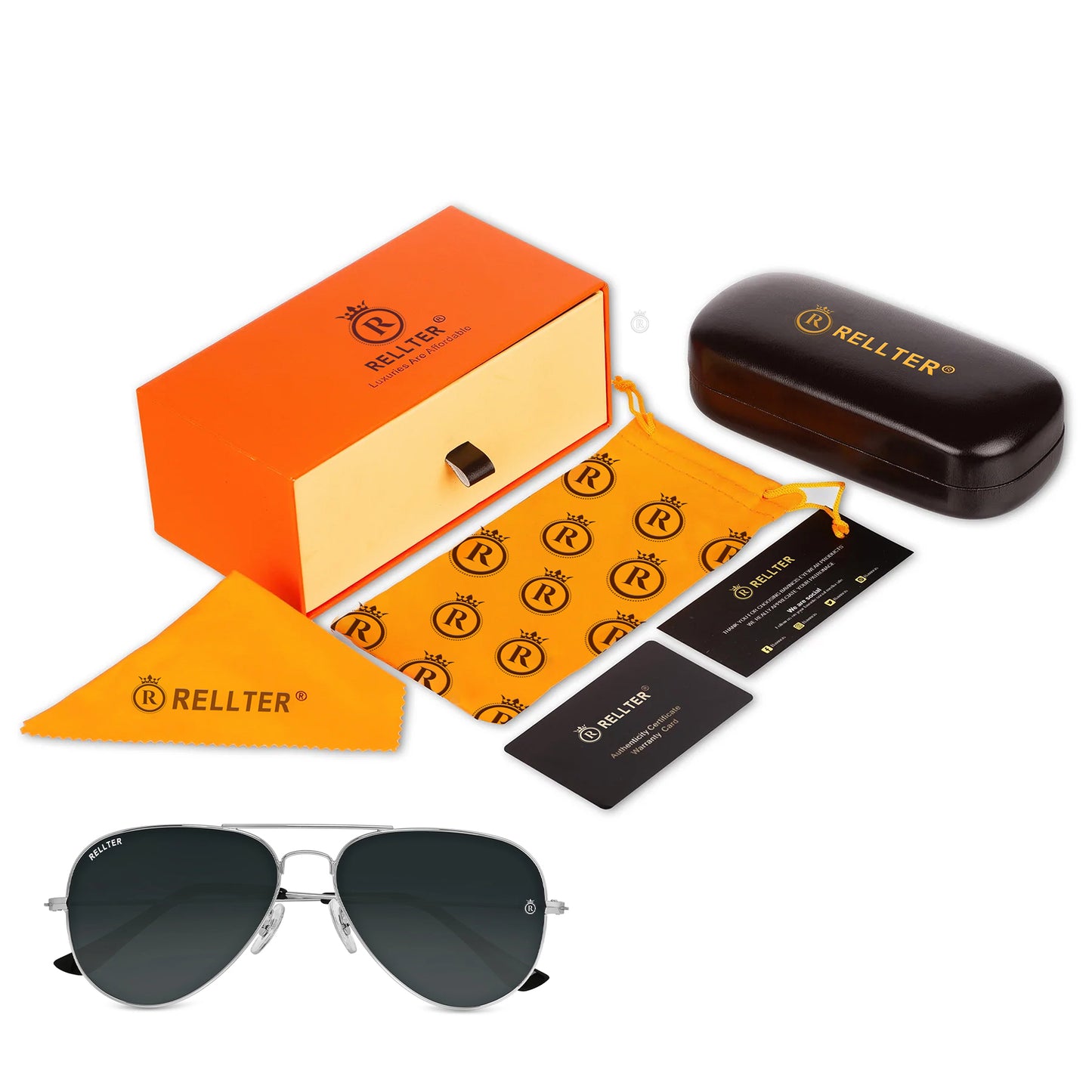 Rellter SILVER BLACK Sunglasses